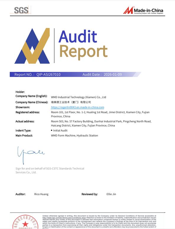 Quality system certificate of WMD Industrial Technology